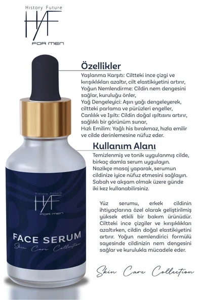 History And Future Yüz Serumu Erkeklere Özel Nemlendirici Yağ Dengesi Sağlayan Yaşlanma Karşıtı Etkili Yüz Serumu 20 ml - 5