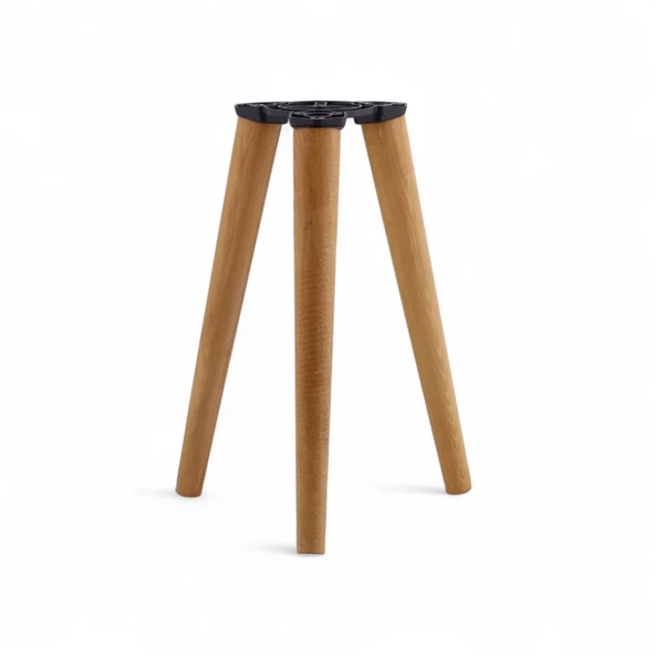 Bohem 3'lü Sehpa Ayak Seti 50 cm Kahverengi Doğal Ahşap Boyalı Silindir Masa Ayağı Ayakları Aksesuar - Resim 9