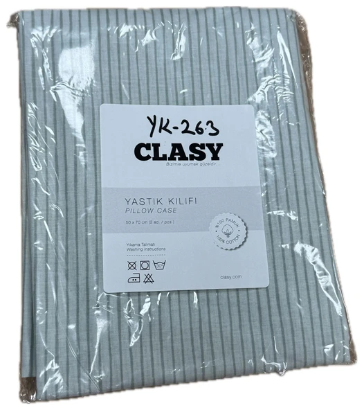 Clasy Ranforce %100 Pamuk 2 Adet Yastık Kılıfı Yeşil Çiçekli - 3