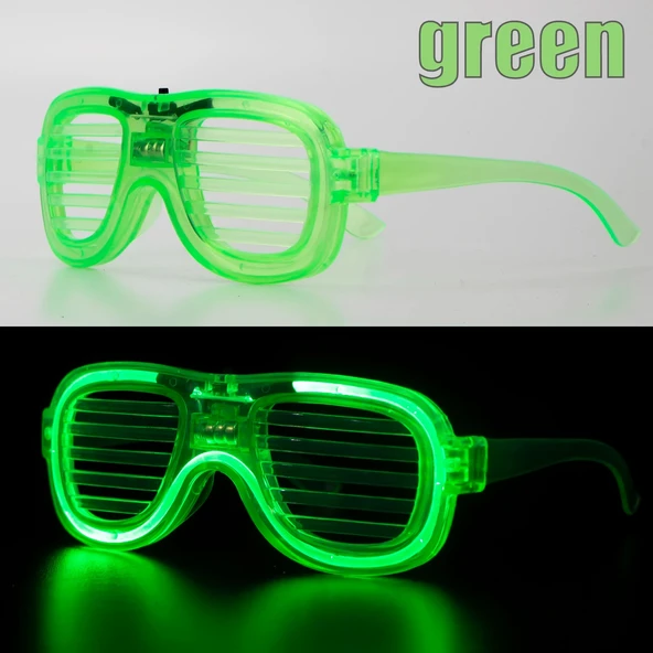 Periboia Yeşil LED Işıklı Parti Gözlüğü – Neon 3 Modlu