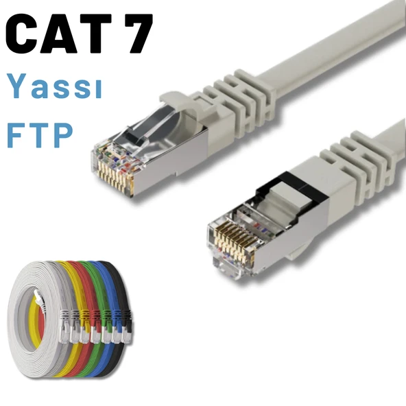 IRENIS 3 Metre CAT7 Kablo Yassı FTP Ethernet Network LAN Ağ Kablosu ürün görseli
