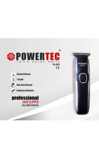 POWERTEC Tr-858 Profesyonel Tıraş Makinesi Saç Sakal Tıraş Makinası Tr858 - Resim 2
