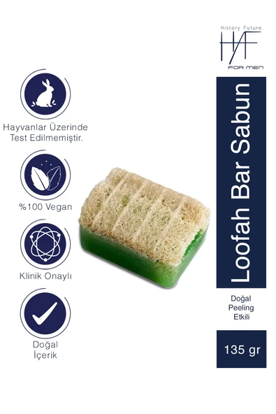 History And Future Erkeklere Özel Derin Temizlik & Yenileyici Doğal Peeling Etkili Lifli Loofah Bar Sabunu 135 G