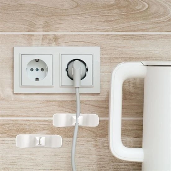 6'lı Pratik Kablo Toparlayıcı Yapışkanlı Klips Mutfak Air Fryer Kettle Kahve Tost Makinası - Resim 3