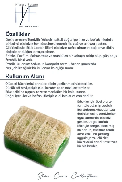 History And Future Erkeklere Özel Derin Temizlik & Yenileyici Doğal Peeling Etkili Lifli Loofah Bar Sabunu 135 G - 5