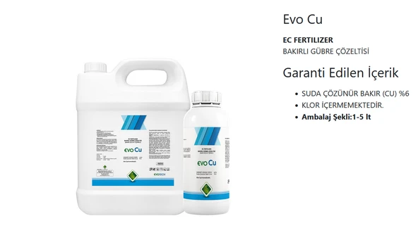 EVO CU SIVI BAKIR GÜBRESi 5 LT Bakır Sülfat ürün görseli