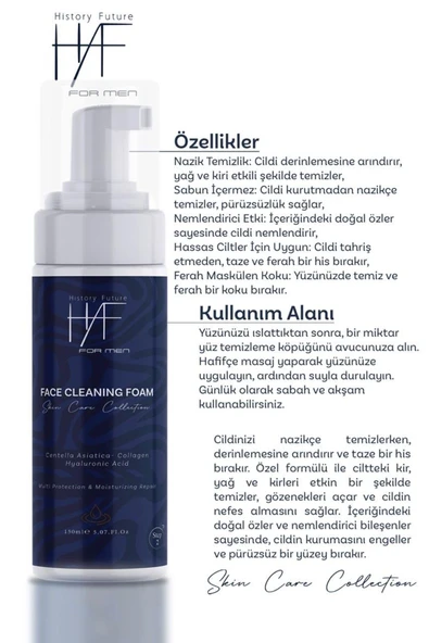 History And Future Erkek Yüz Temizleme Köpüğü Derinlemesine Temizlik Nemlendirici Etki Sabun Içermeyen Formül 150ml - 5