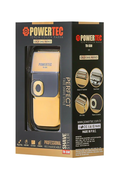 POWERTEC Tr-550 Şarjlı Günlük Sakal Sinekkaydı Tıraş Hassas Düzeltici Döner Başlık - 3