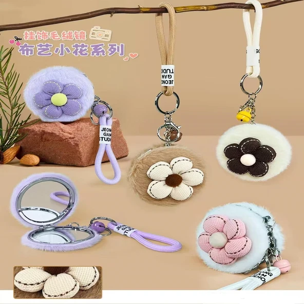 Periboia Papatya Tasarımlı Peluş Cep Aynası ürün görseli