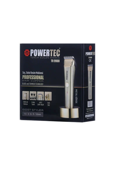 POWERTEC TR-9900 Profesyonel Type-C Şarjlı Saç Sakal Tıraş Makinesi - Resim 6