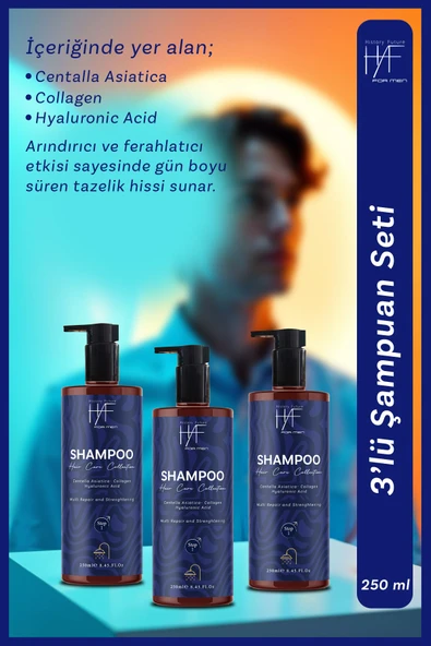 History And Future Vitamin Ve Protein Destekli Saç Dökülmesine Karşı Besleyici Nemlendirici Şampuan Seti 250 ml x3 - 2
