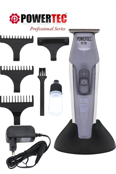 POWERTEC Tr-758 Profesyonel Sakal Ense Tıraş Makinesi (0.1mm - Sıfıra En Yakın) - 1