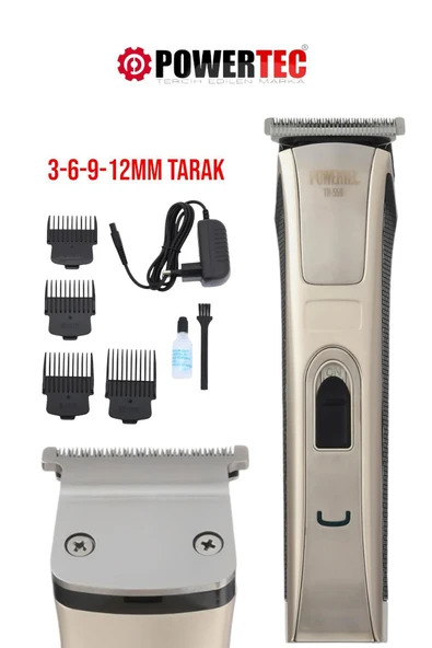 POWERTEC TR-558 Profesyonel Şarjlı Saç Sakal Ense Vücut Tıraş Makinesi - 1