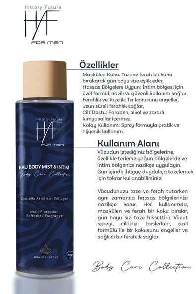 History And Future İntim Özel Bölge Temizleyici Kötü Koku Giderici Ferahlatıcı Erkek Vücut Spreyi 200 ml - 5