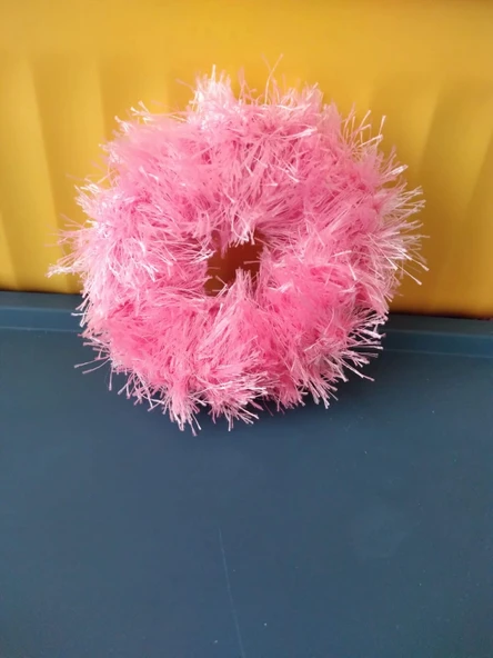 El Yapımı Saçaklı Pembe Saç Tokası - 1