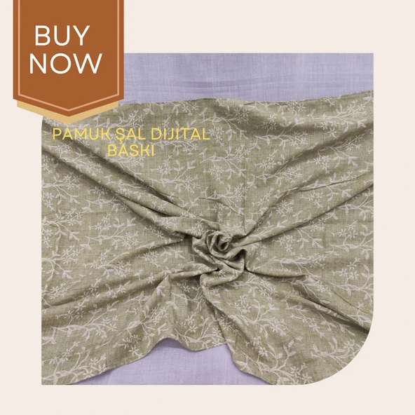 Dijital Baskılı Pamuk Şal - 2