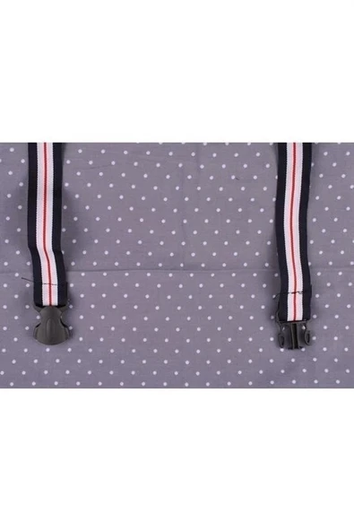 İpek Yıldızı® Kullanışlı Bebek Emzirme Önlüğü Gri Puantiyeli - Resim 3