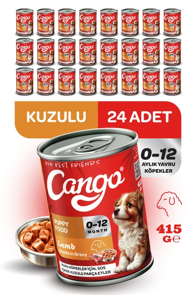 Cango Yavru Yaş Köpek Maması Kuzu Etli 415Gr 24Lü
