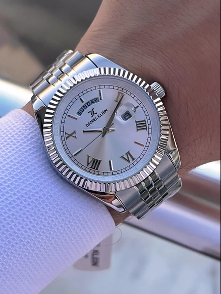 Daniel Klein İtalyan Model Bileklik Hediyeli Çelik Kordon 3 Atm 2 Yıl Garantili Erkek Kol Saati MY01 - Resim 2