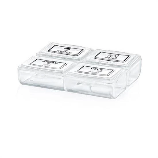 İpek Yıldızı® 4 Öğün Günlük Hap İlaç Saklama Taşıma Kutusu İlaç Hatırlatıcı - Resim 6