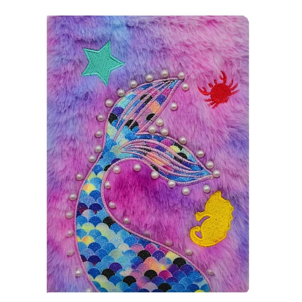 Gen-Of Pullu Deniz Kız Peluş Hatıra Ve Not Defteri A5 Çizgili 80 Yaprak (PD103) ürün görseli