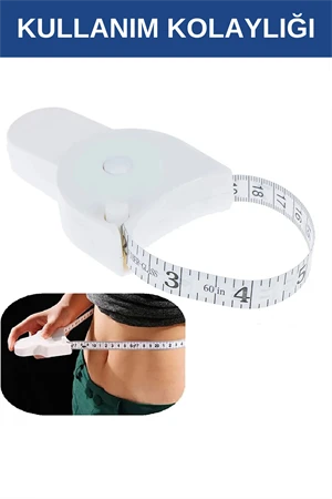 Sporcu Baş Ve Vücut, Kafa Çevresi Ölçüm Aleti Bel Ölçme Metresi Mezura Terzi Ölçüm Aleti Beyaz - Resim 2