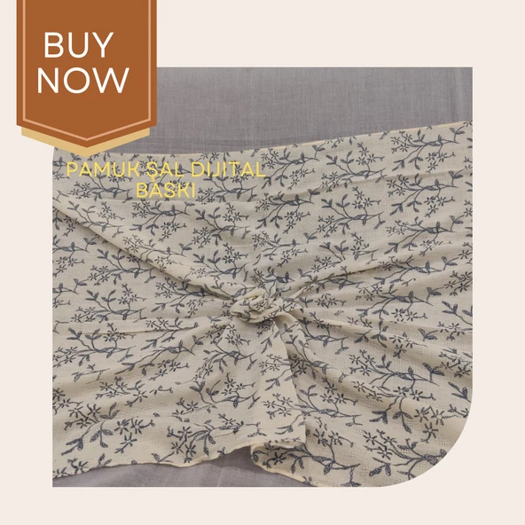 Dijital Baskılı Pamuk Şal - 2