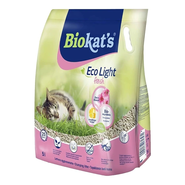 Biokat's Eco Light Fresh Cherry Blossom Pelet Kedi Kumu 5 Lt ürün görseli