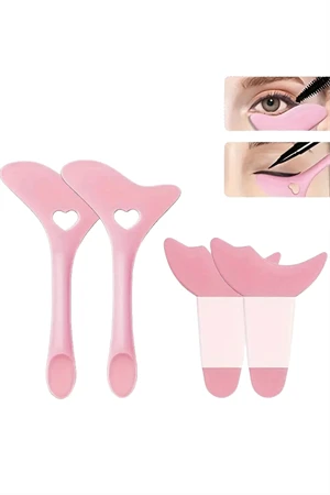 4'lü Göz Makyajı Yardımcı Seti | Eyeliner & Kaş Şablon Aparatı | Çok Fonksiyonlu Göz Makyajı Aracı