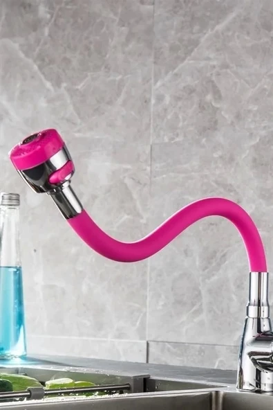 İpek Yıldızı® Oynar Başlıklı Tasarruflu Kubar Musluk Borusu ve Başlığı Pembe - Resim 7