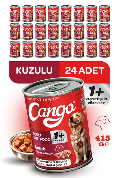 Cango Yetişkin Yaş Köpek Maması Kuzu Etli 415Gr 24Lü - 1