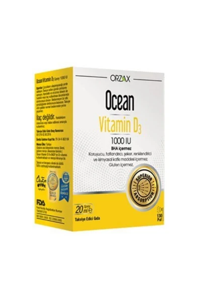 Ocean D3 Vitamin 1000ıu Sprey 20ml 8697595871362 ürün görseli