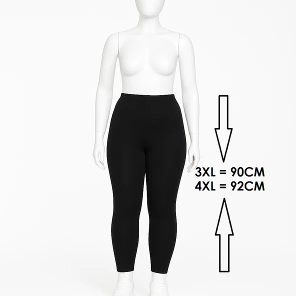 Kadın Büyük Beden 1. Kalite Likralı Uzun Tayt ( 3XL - 4XL ) - 2