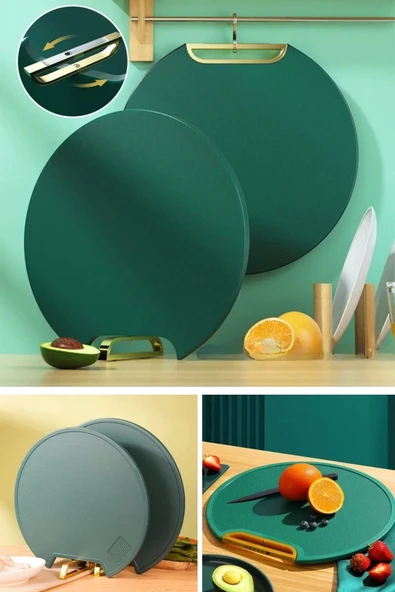 İpek Yıldızı® Mutfak Sebze,Meyve,Et,Balık,Ekmek Doğrama Kesme Tahtası Standlı Kesim Panosu - Resim 6