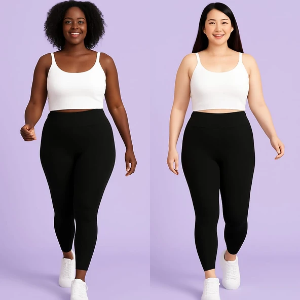 Kadın Büyük Beden 1. Kalite Likralı Uzun Tayt ( 3XL - 4XL ) - 3