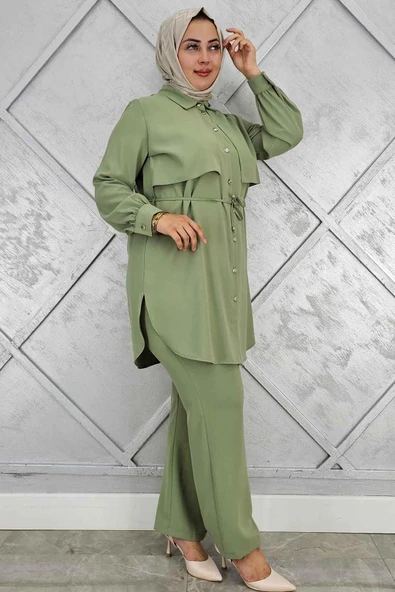 KADIN BELİ BAĞCIKLI TESETTÜR TAKIM - Resim 6