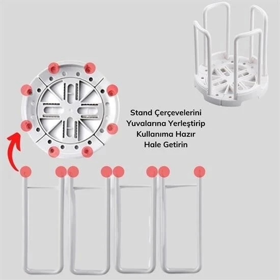 İpek Yıldızı® Tabak Bardak Kase Standı Bulaşık Kurutma Tutucu Mutfak Düzenleyici Organizatör - 4
