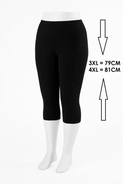 Kadın Büyük Beden 1. Kalite Likralı Kapri Tayt ( 3XL - 4XL ) - 2