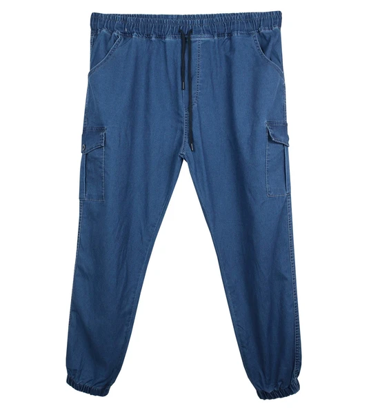 Erkek Büyük Beden 100-156 Kilo Arası İçin Uygun Kargo Cepli Jogger Kot Pantolon - 2
