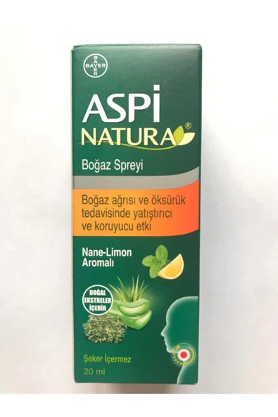 Aspinatura Nane Limon Aromalı Boğaz Spreyi 20 Ml 8699546650064 ürün görseli