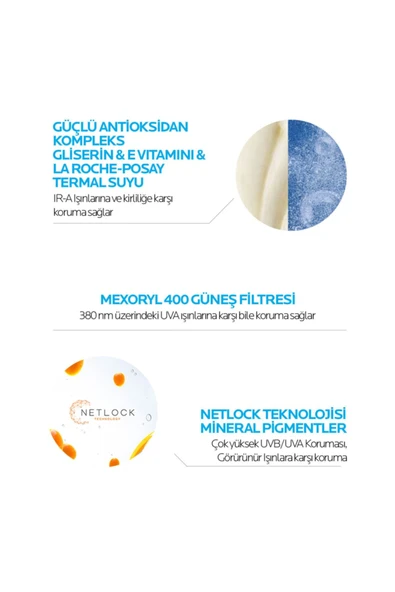 LA ROCHE POSAY Anthelios Uvmune Fluid SPF+50 Tüm Ciltler İçin Yüksek Korumalı Renkli Yüz Güneş Kremi - 3