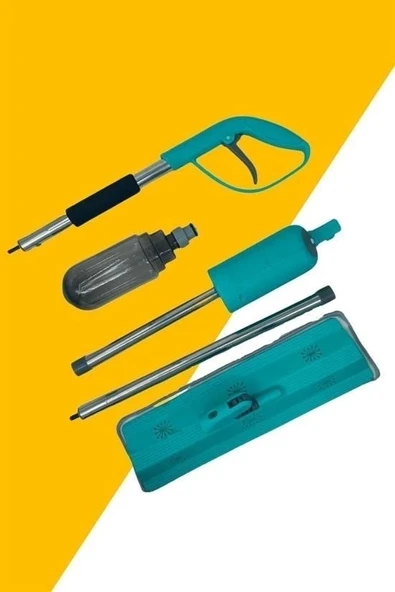 İpek Yıldızı® Döner Başlıklı Spreyli Mop Parke Ahşap Fayans Temizleyici Su Hazneli Sihirli Paspas - Resim 8