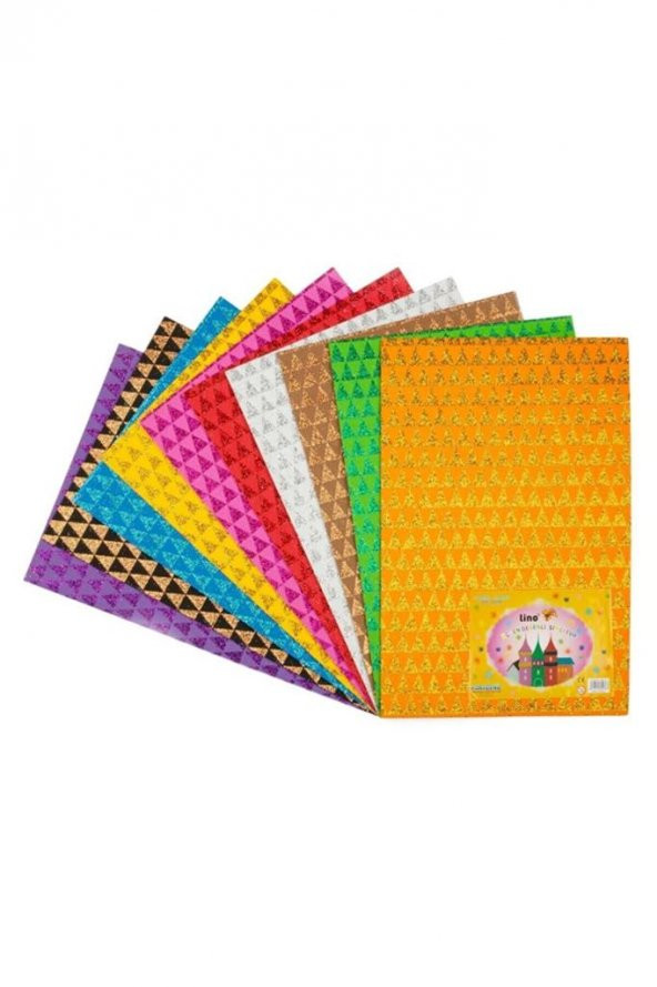 Lino Eva (1 Paket 10 Adet) Üçgen Desenli 20x30 2 MM 10 Renk Simli