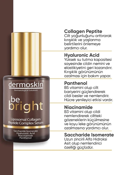 DERMOSKIN Be Bright Liposomal Collagen Peptit Complex Serum 30 ml 8697796002954 - Resim 2