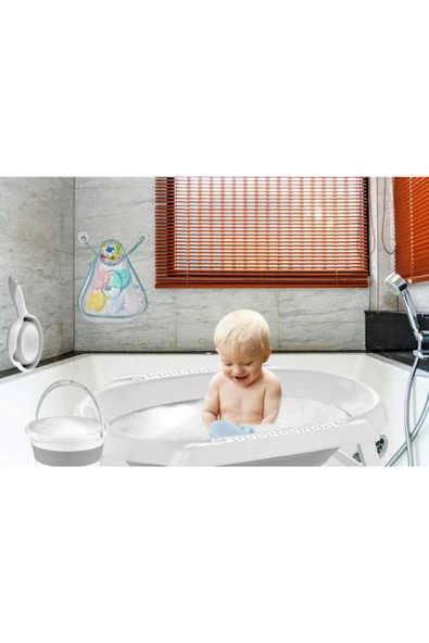 Babyjem Katlanır Banyo Seti - Mavi Fileli - 4