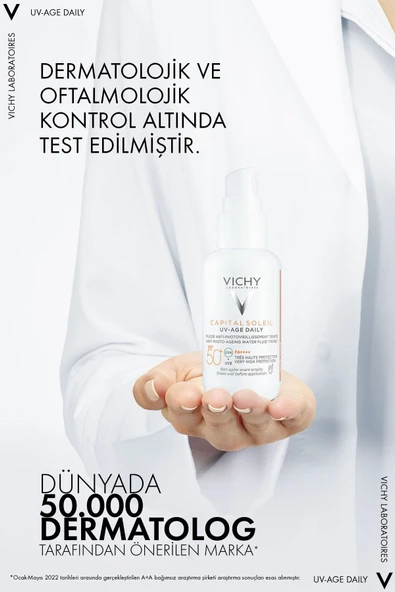 VICHY Capital Soleil Uv Age Daily Foto Yaşlanma Karşıtı Renkli Spf50+ Güneş Koruyucu Krem 3337875795265 - Resim 6