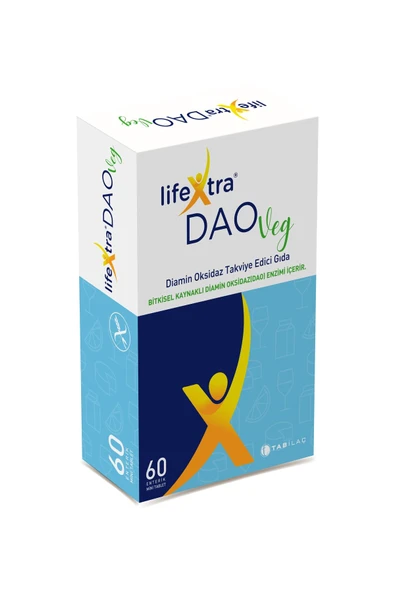 LIFEXTRA Daoveg Diamin Oksidaz Takviye Edici Gıda 60 Vegan Tablet 8680133001703 ürün görseli