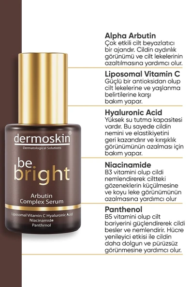 DERMOSKIN Be Bright Arbutin Complex Serum 30 ml - Resim 2