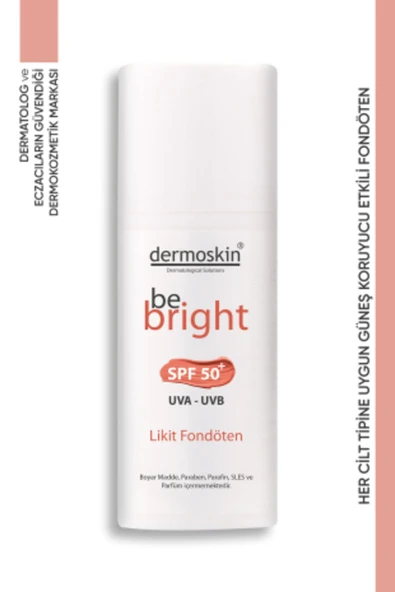DERMOSKIN Be Bright Spf50+ Likit Fondöten 33ml - Light 8697796000813 - Resim 3