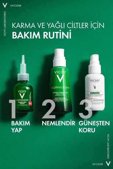 VICHY Capital Soleil Uv Clear Spf50 Yüz Güneş Kremi 40 ml - Karma Ve Yağlı Ciltler - Resim 8